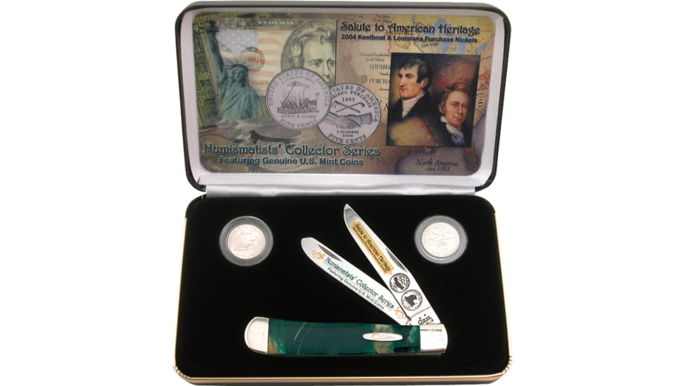 Case Louisiana Purchase Folding Knife, Stainless clip and spey blades, Cats Eye Celluloid handles with nickel silver bol, CAT-LP/CE