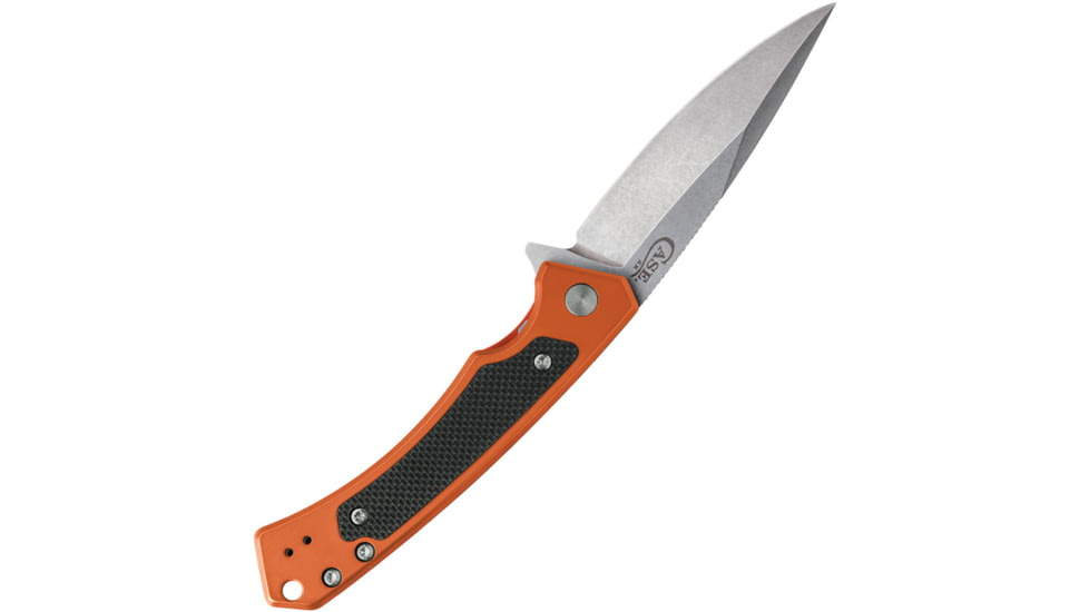 Case Marilla S35VN Folding Knife, 4.75in Closed, 3.75in, S35VN, Stonewash Drop Point Blade, Orange Anodized Aluminum Handle, 25886