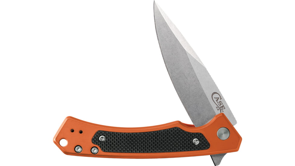 Case Marilla Folding Knife, 4.75in Closed, 3.4in, S35VN, Stonewash Drop Point Blade, Orange Anodized Aluminum Handle, 25886