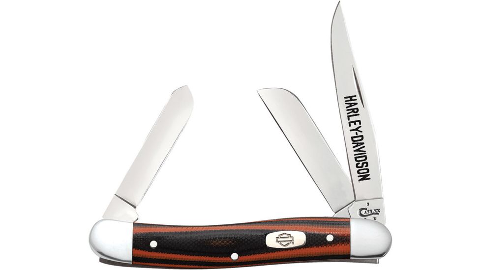 Case Medium Stockman 10318 SS Folding Knife,Clip,Spey and Sheepsfoot,Orange and Black,G10 Handle CA52170