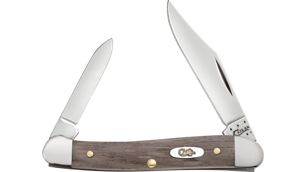 Case Mini Copperhead Antique River Folding Knife,Clip and Pen,Antique River Logs Wood Handle CA70413