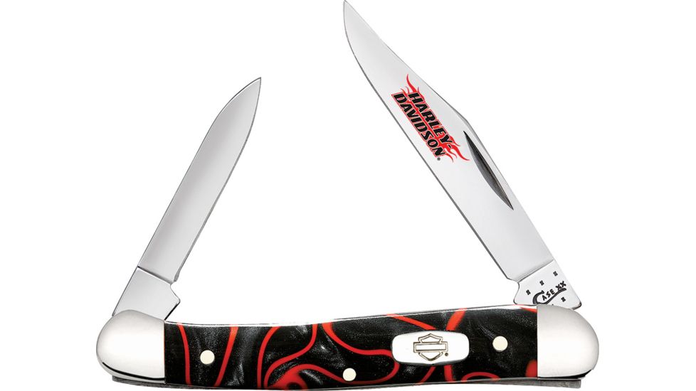 Case Mini Copperhead Lava Harley Folding Knife,Clip and Pen, Handle CA52124