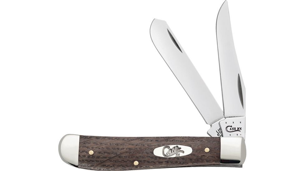Case Mini Trapper Antique River Folding Knife,Clip and Spey,Antique River Logs Wood Handle CA70407