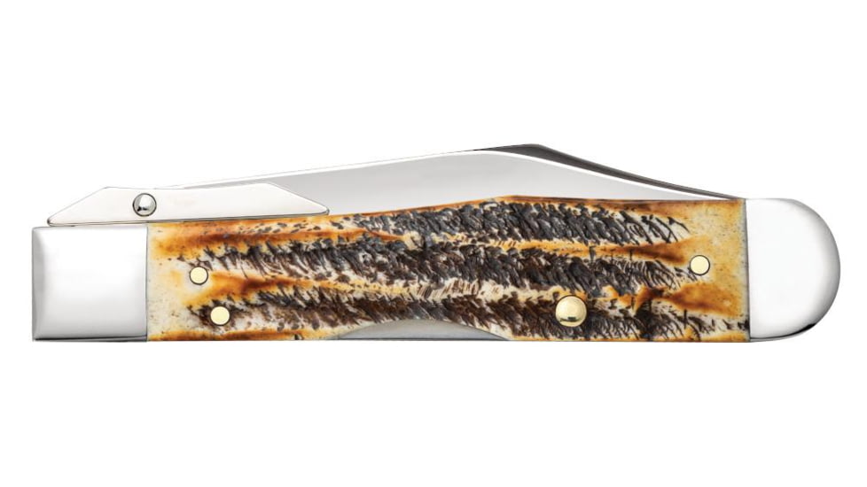 Case Cheetah Folding Knife, 4.38 in, Tru-Sharp Surgical Steel, Case 6.5 BoneStag Handle, 65319