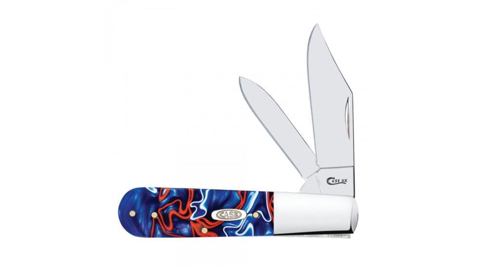 Case Patriotic Kirinite Barlow Folding Knive, 2.45in Tru-Sharp Stainless Steel Blade, Smooth Handle, Multi, 3 3/8 inches closed, 11217