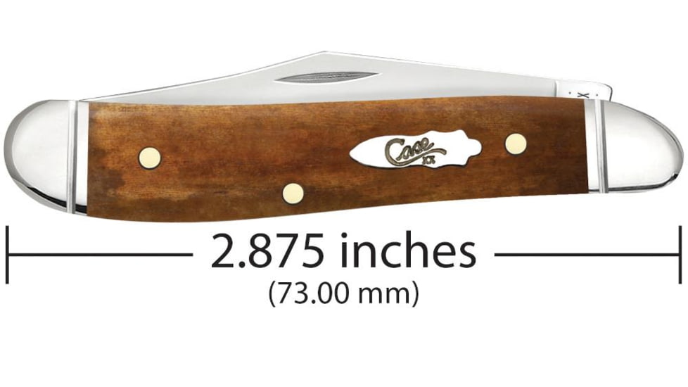 Case Peanut Folding Knife, 2.88 in, Tru-Sharp Surgical Steel, Smooth Antique Bone Handle, 58201