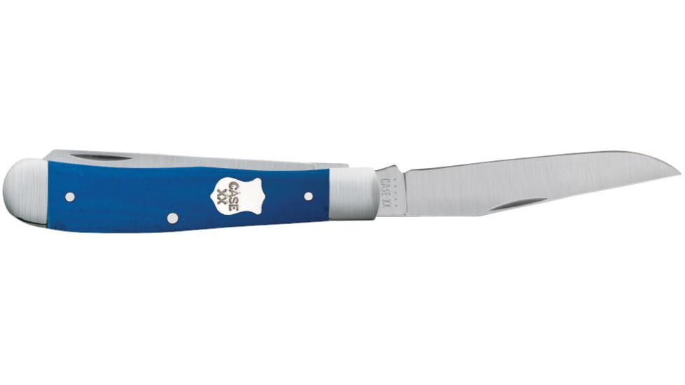 Case Trapper Folding Knife, 4.13 in, Tru-Sharp Surgical Steel, Blue G-10 Handle, 16740
