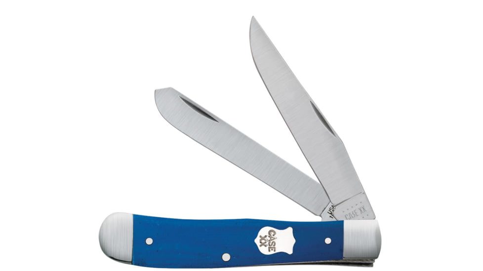 Case Trapper Folding Knife, 4.13 in, Tru-Sharp Surgical Steel, Blue G-10 Handle, 16740