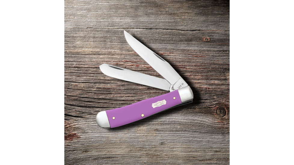 Case Trapper Folding Knife, 4.13 in, Tru-Sharp Surgical Steel, Ichthus Purple Synthetic Handle, 39160