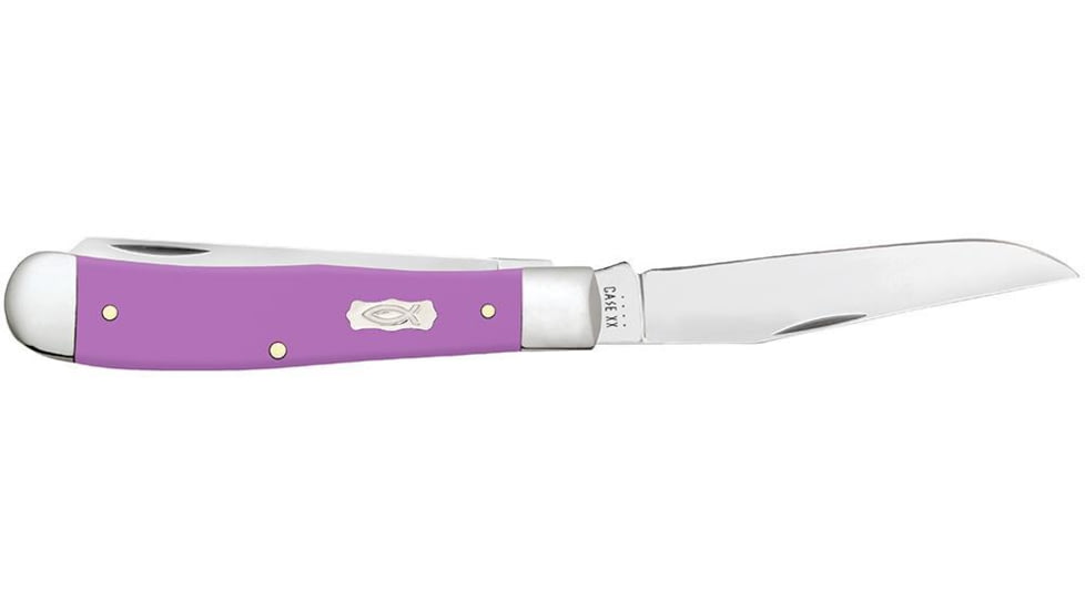 Case Trapper Folding Knife, 4.13 in, Tru-Sharp Surgical Steel, Ichthus Purple Synthetic Handle, 39160
