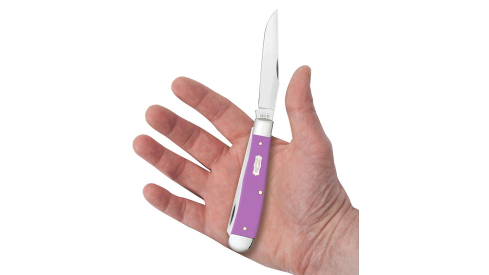 Case Trapper Folding Knife, 4.13 in, Tru-Sharp Surgical Steel, Ichthus Purple Synthetic Handle, 39160