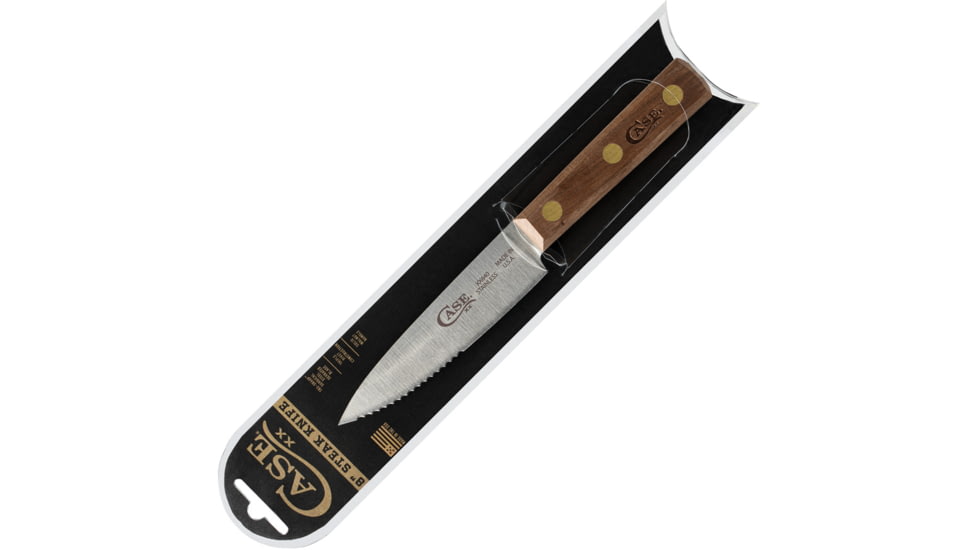 Case Walnut Steak Knife, 7.75in Overall, SS, 3.25in Satin Partially Serrated Blade, Walnut Handle, 11079