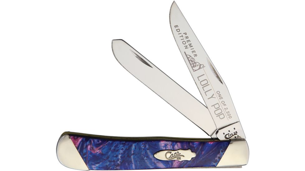 Case Trapper Lolly Pop Folding Knife,Stainless Steel,Clip and Spey,Lolly Pop,Corelon Handle CAS9254LP