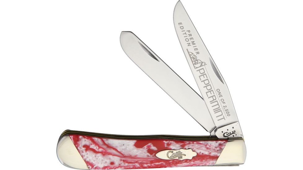 Case Trapper Peppermint Folding Knife,Stainless Steel,Clip and Spey,Peppermint,Corelon Handle CAS9254PM
