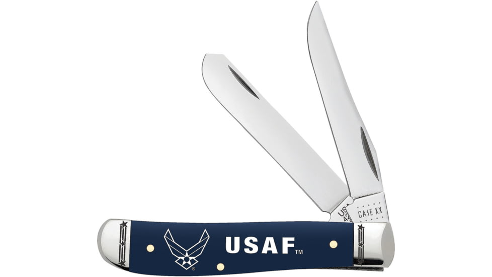 Case U.S. Air Force Mini Trapper Folding Knife, blue, Blue synthetic handle, 32402