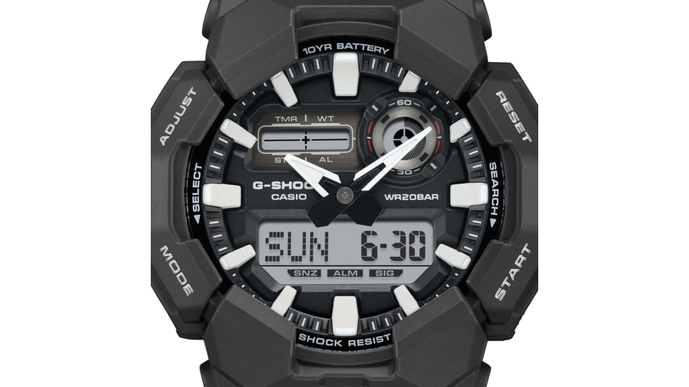 Casio G-Shock Mens Analog-Digital Movement Watch, 55 mm Case Diameter, Resin, Black, Bio-based Resin, GA-010-1A1CR