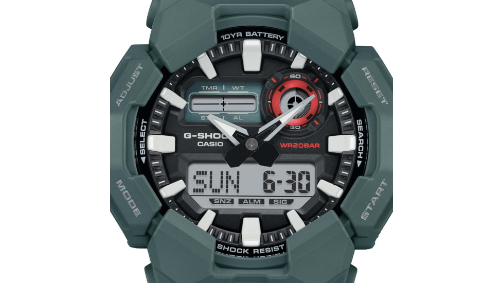Casio G-Shock Mens Analog-Digital Movement Watch, 55 mm Case Diameter, Resin, Blue, Bio-based Resin, GA-010-2ACR