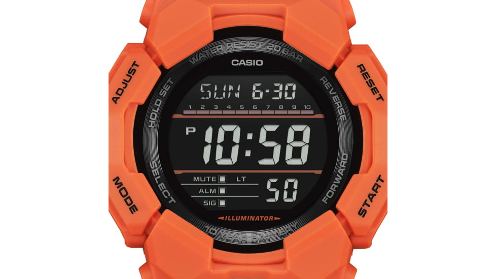 Casio G-Shock Mens Digital Movement Watch, 52 mm Case Diameter, Resin, Red, Bio-based Resin, GD-010-4CR