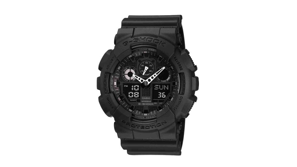 Casio Tactical G Shock Military Black Watch, Black, small GA100-1A1