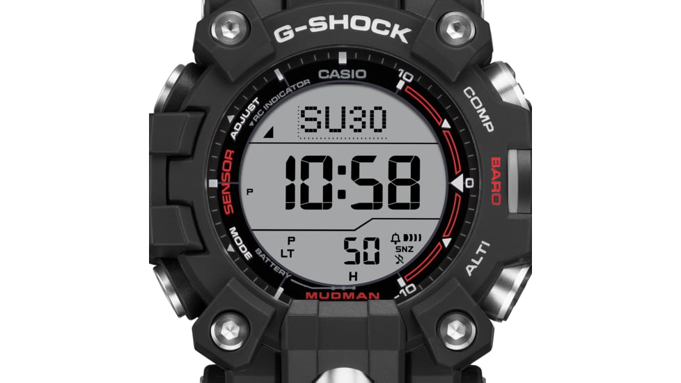 Casio G-Shock Mudman Triple-Sensor Solar Power Watch - Mens, Black, GW9500-1