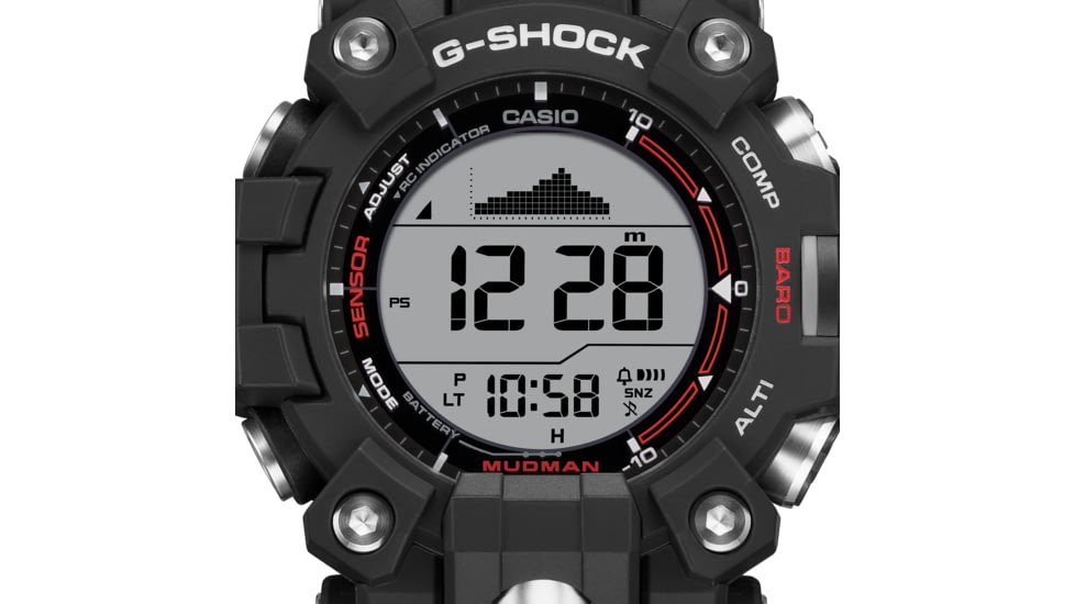 Casio G-Shock Mudman Triple-Sensor Solar Power Watch - Mens, Black, GW9500-1