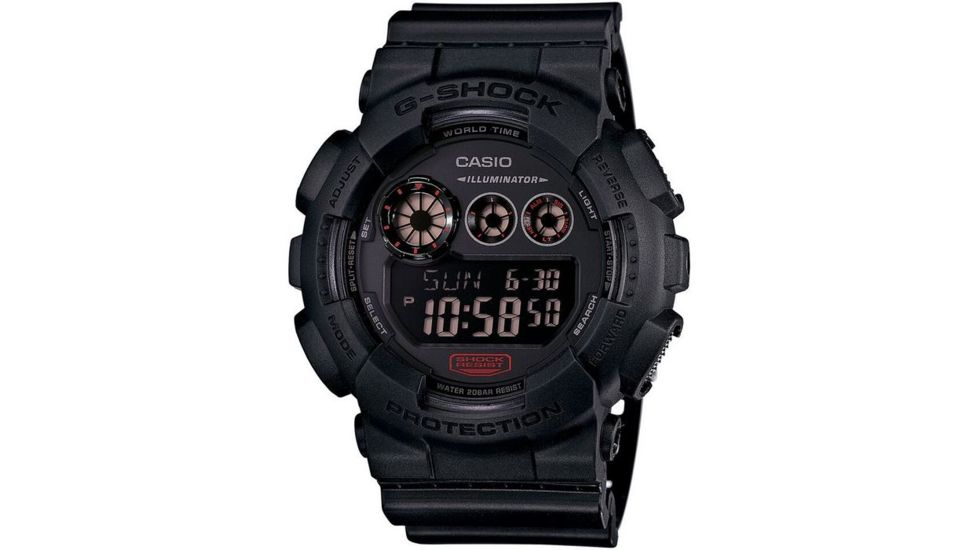 Casio Tactical Military Series G-Shock GD120 Auto LED Watch, Black GD120MB-1
