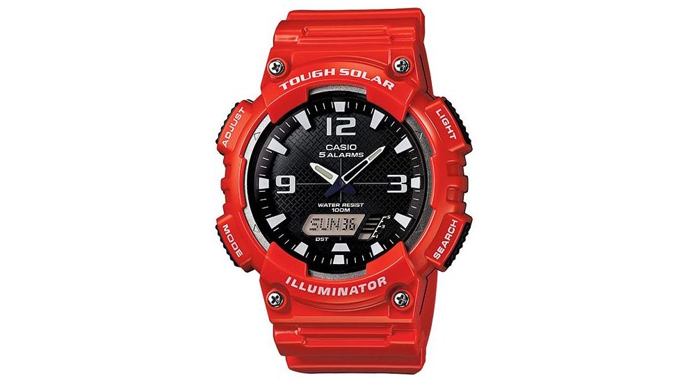Casio Outdoor ANA-DIGI SOLAR  GLOSS /RED-BLK, Black/White AQS810WC-4AV