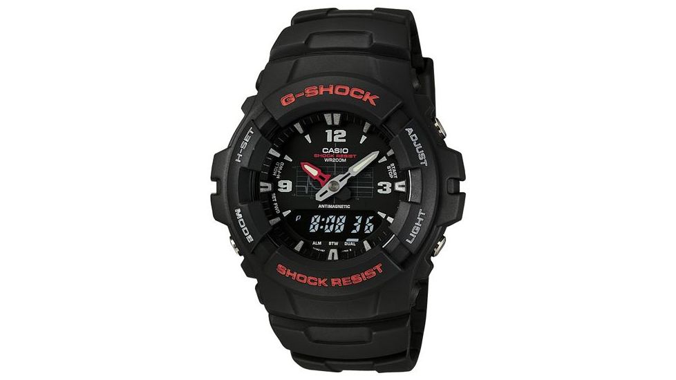 Casio Outdoor G-Shock Classic Watch featuring Shock resistance, 200M Water Resistant,Magnetic Resistant, Black G100-1BV