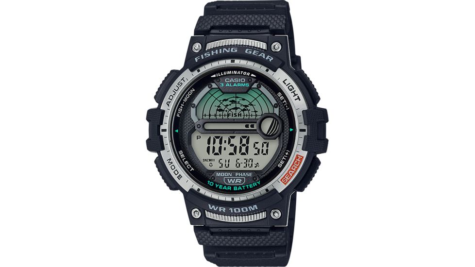 Casio Outdoor Mens Digital RSN Fishing Gear Watch, Black, WS1200H-1AV