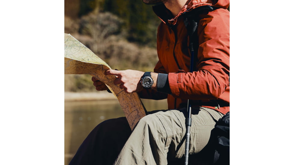 Casio Outdoor Pro Trek Solar Powered Triple Sensor Word Time Watch w/Biomas Plastic Case and Strap - Mens, Black, One Size, PRW-61-1A