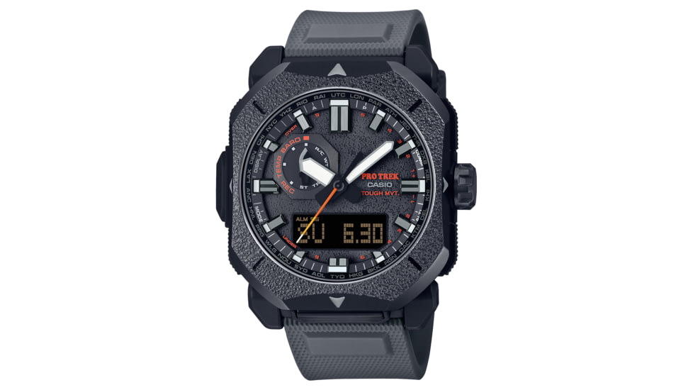 Casio PRO TREK Climber Line Triple-Sensor Atomic-Solar Watch - Mens, Gray, PRW6900BF-1