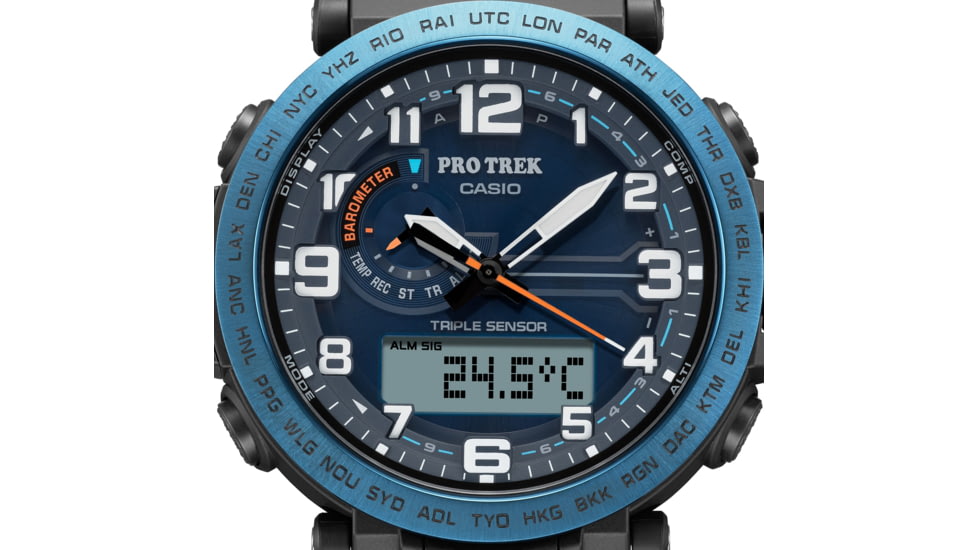 Casio PRO TREK Tough Solar Triple Sensor Watch - Mens, Blue, PRG601YB-2