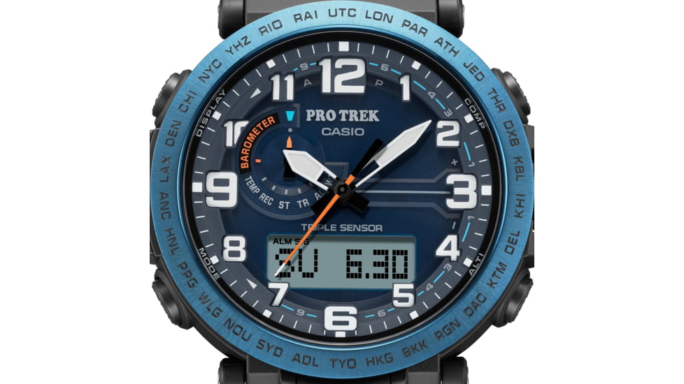 Casio PRO TREK Tough Solar Triple Sensor Watch - Mens, Blue, PRG601YB-2