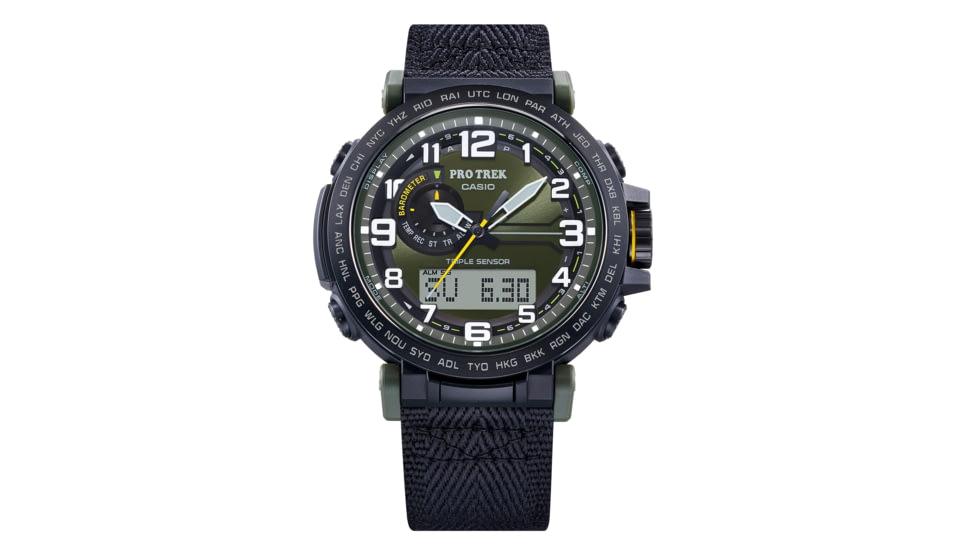 Casio PRO TREK Tough Solar Triple Sensor Watch - Mens, Green, PRG601YB-3