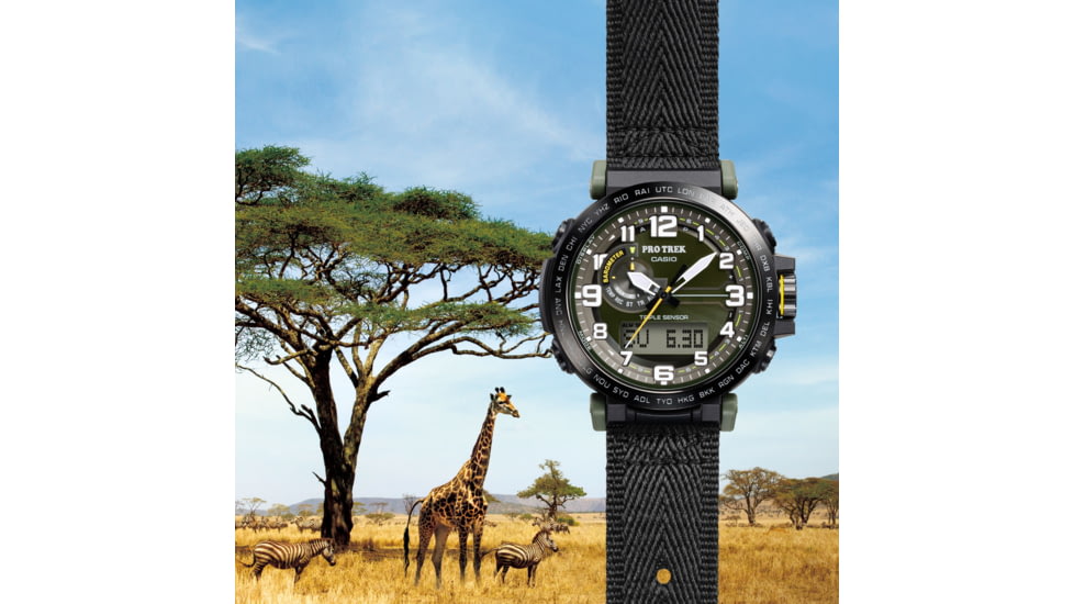 Casio PRO TREK Tough Solar Triple Sensor Watch - Mens, Green, PRG601YB-3