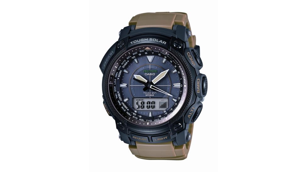 Casio ProTrek Atomic Solar Ana Digi Watch, BLK/BRWN, small PRW5050BN-5
