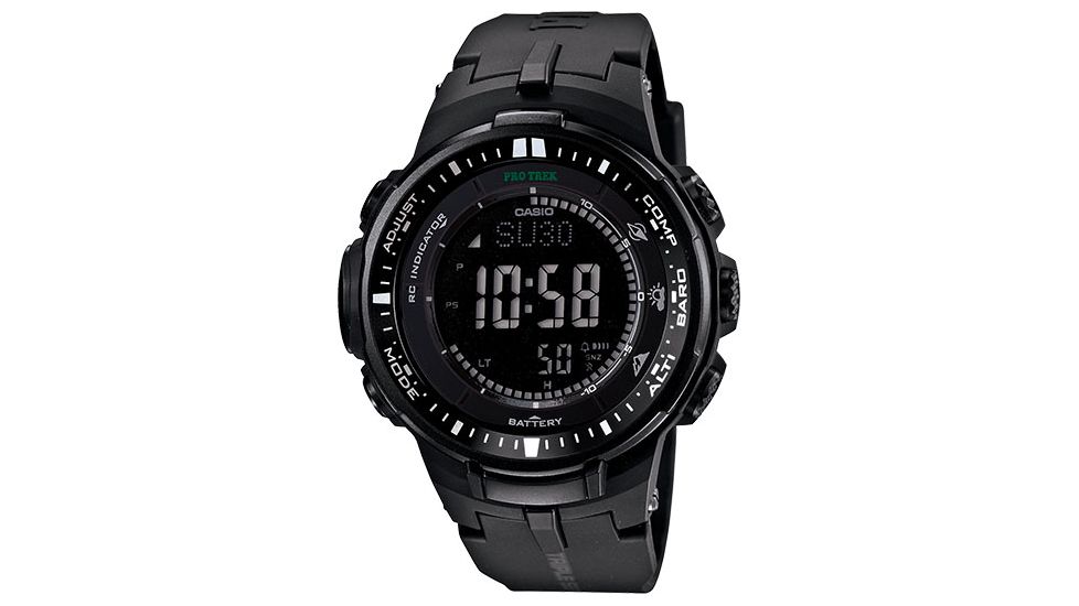 Casio ProTrek Solar/Atomic Triple Sensor Ver3, Black, small PRW3000-1A