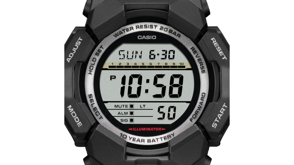 Casio Tactical G-Shock Classic 10-Year Battery Digital Watch - Mens, Black, One Size, GD-010-1CR