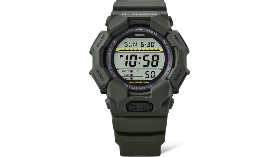 Casio Tactical G-Shock Classic 10-Year Battery Digital Watch - Mens, Green, One Size, GD-010-3CR