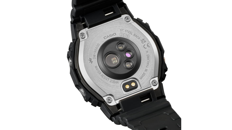 Casio Tactical G-Shock Solar-Powered Move Series Watch w/Heart Rate and Smartphone Link Connectivity - Mens, Black, One Size, DW-H5600MB-1CR