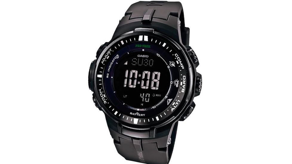 Casio Tactical ProTrek Solar Atomic Triple Sensor Watch, Black, PRW3000-1ACR