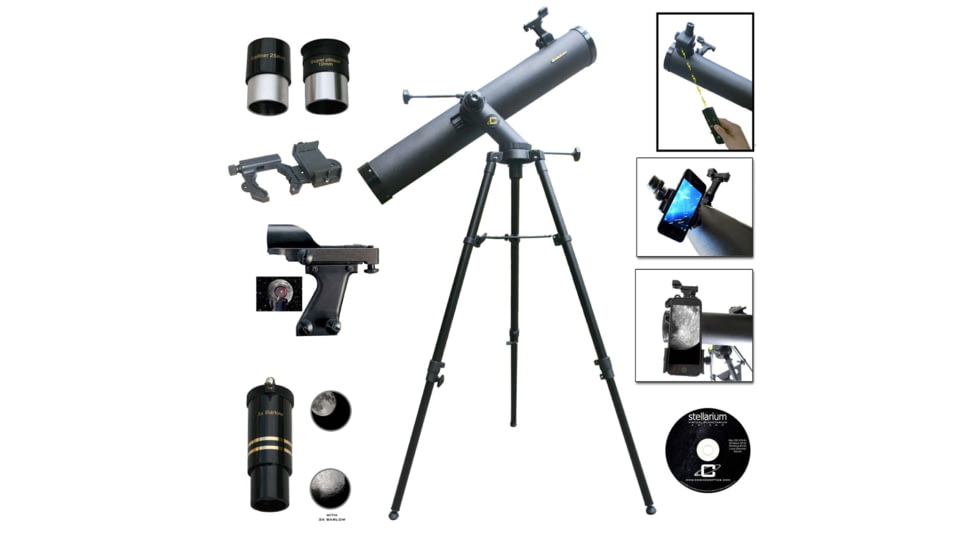 Cassini 1000mm x 120mm Reflector Telescope w/ Electronic Focus, Black, SS-1000120TREF