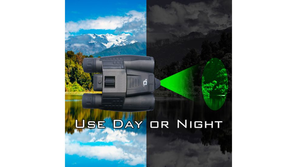 10x32mm Day/Night Green Laser Roof Prism Binocular and Case,Black
