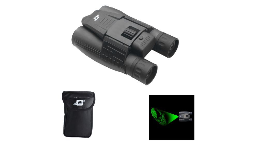 12x32mm Day/Night Green Laser Roof Prism Binocular and Case,Black