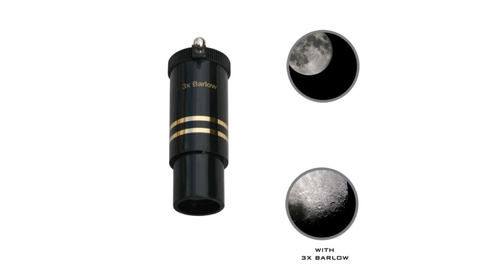 Cassini 3x Barlow Coated Telescope Lens, Black, .965in 3XB965