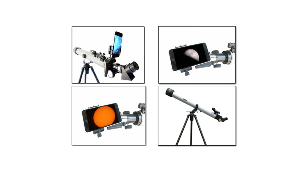 Cassini 800mm x 60mm Erect Image Prism Refractor Telescopes w/ Solar Filter, White, SS-2800SF