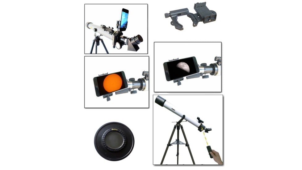 Cassini 800mm x 72mm Schmidt Prism Electronic Focus Telescope w/ Smartphone Adapter, White, SS-872EFSSF