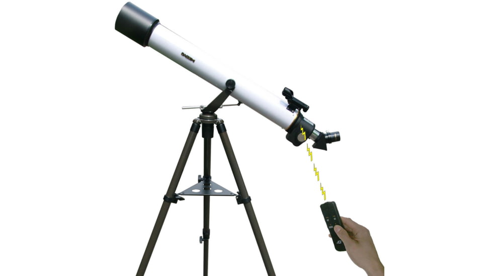 Cassini 800mm x 72mm Electronic Focus Erect Image Prism Telescope w/ Smartphone Adapter, White, SS-872EFS