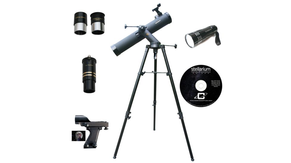 800x80mm Astronomical Red Led Light Reflector Telescope Kit,Black Granite