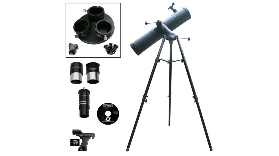 Cassini C-1000120TR 1000mm x 102mm Tracker Telescope w/Multiple Ocular Holder, Black, NSN N, C-1000120TRMOH